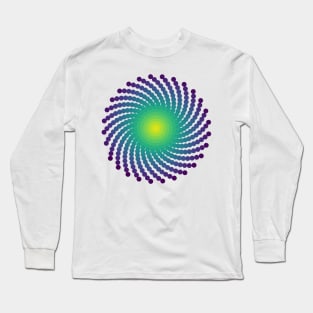 Sun Spiral Viridis Galaxy | Dark Peacock Yellow Green Blue Long Sleeve T-Shirt